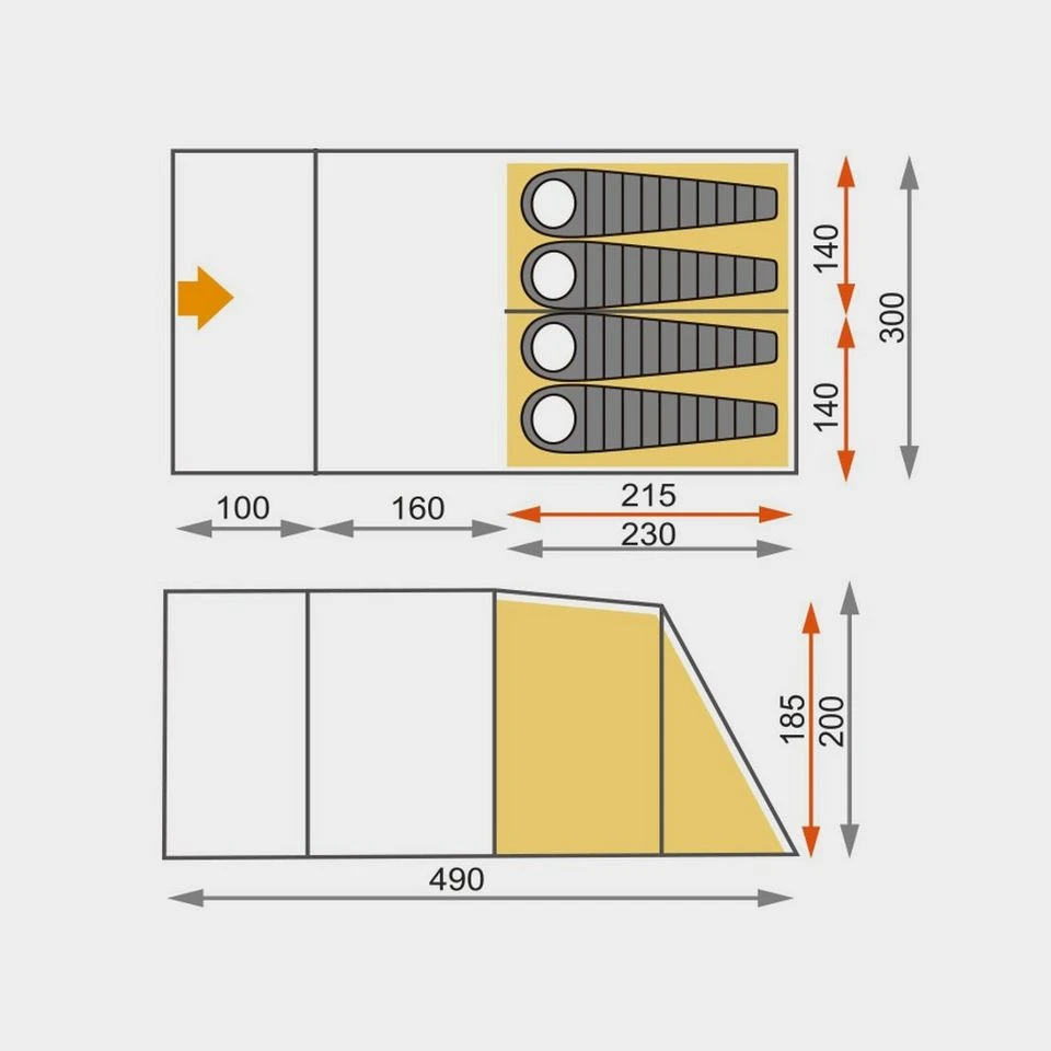 Hi Gear Hampton 4 Nightfall Family Tent 2 Hi Gear Hampton 4 Nightfall Family Tent - Image 2