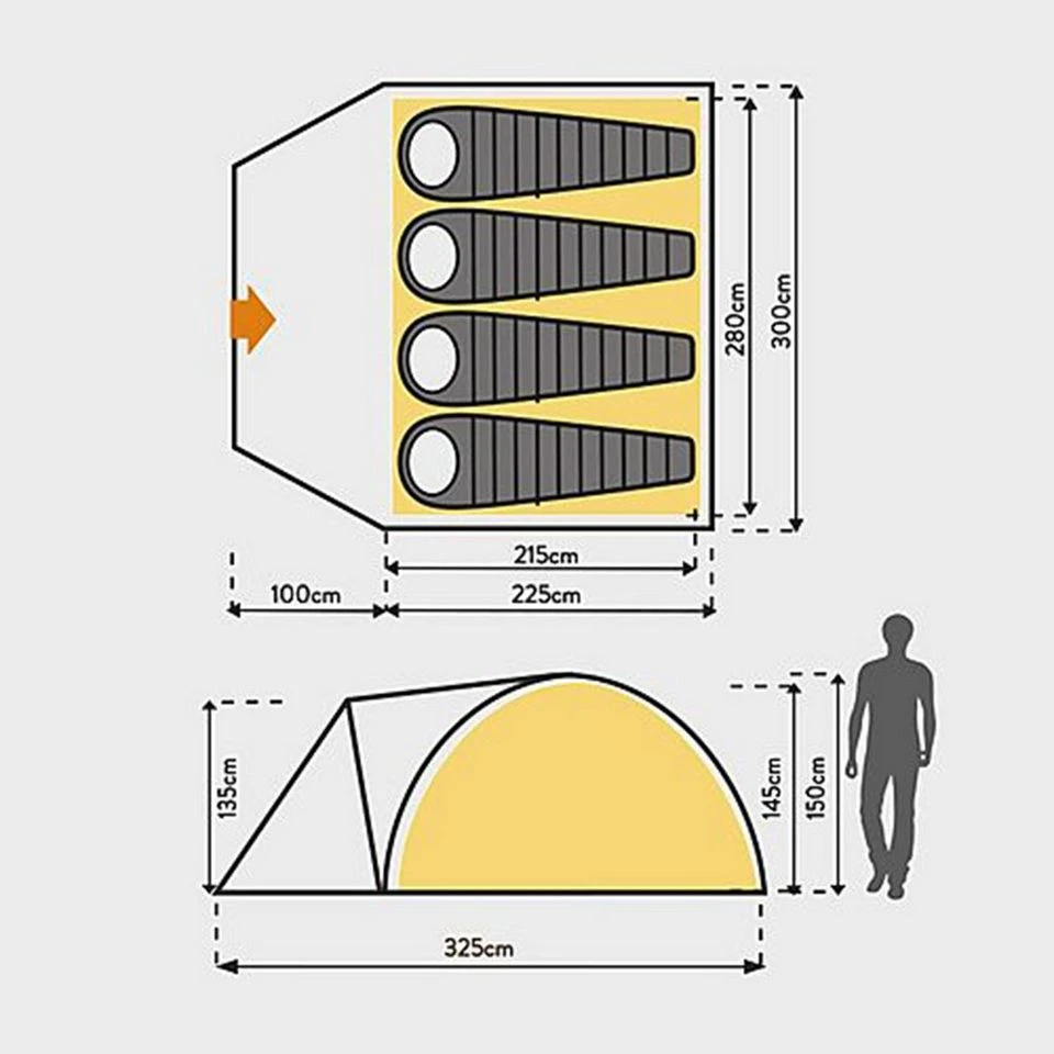 Eurohike Cairns 4 Deluxe Nightfall™ Tent 2 Eurohike Cairns 4 Deluxe Nightfall™ Tent - Image 2