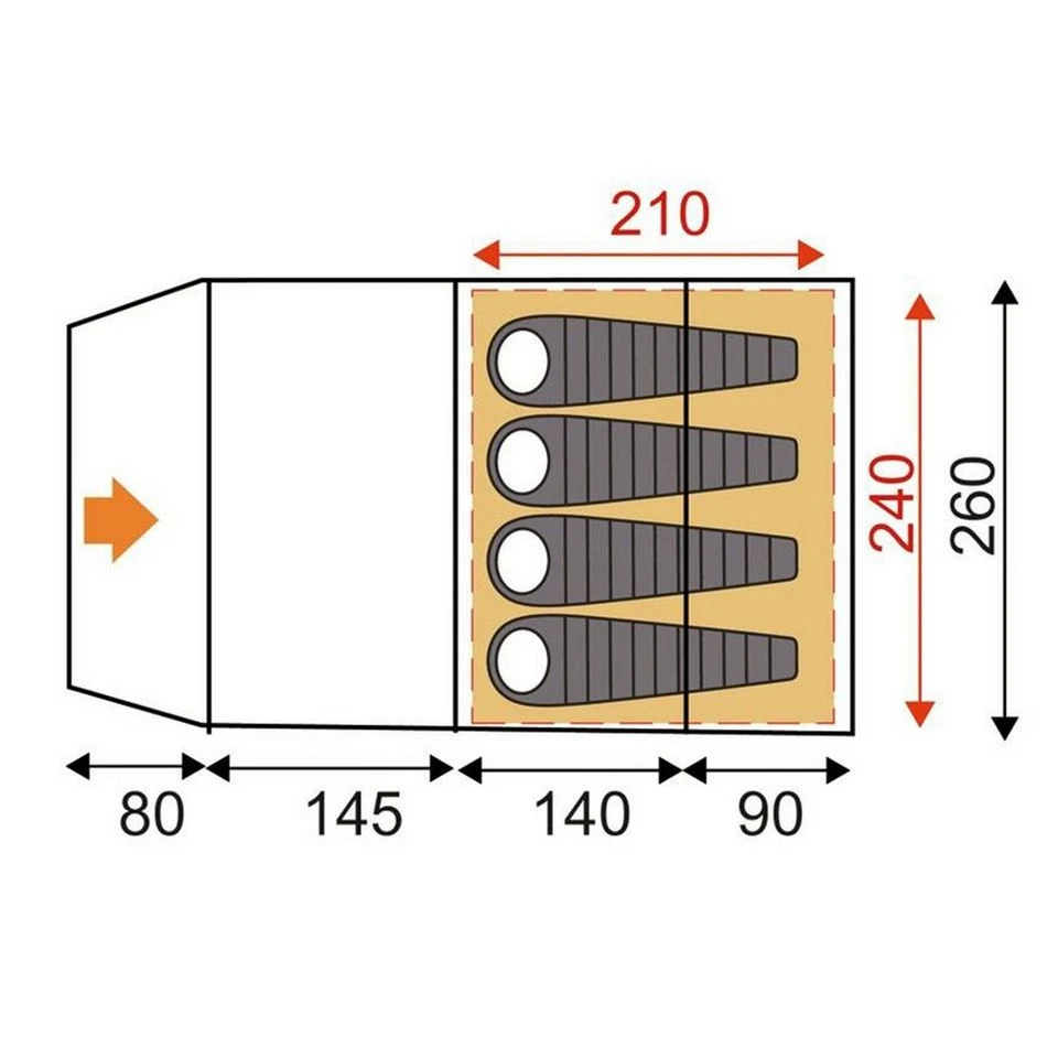 Eurohike Sendero 4 Family Tent 2 Eurohike Sendero 4 Family Tent - Image 2